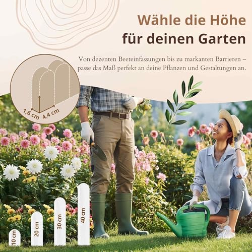 Floranica Beetumrandung Beeteinfassung 10 x 200 cm Anthrazit Rasenkante Holz Gartenzaun Holzzaun Flexibler Rollborder