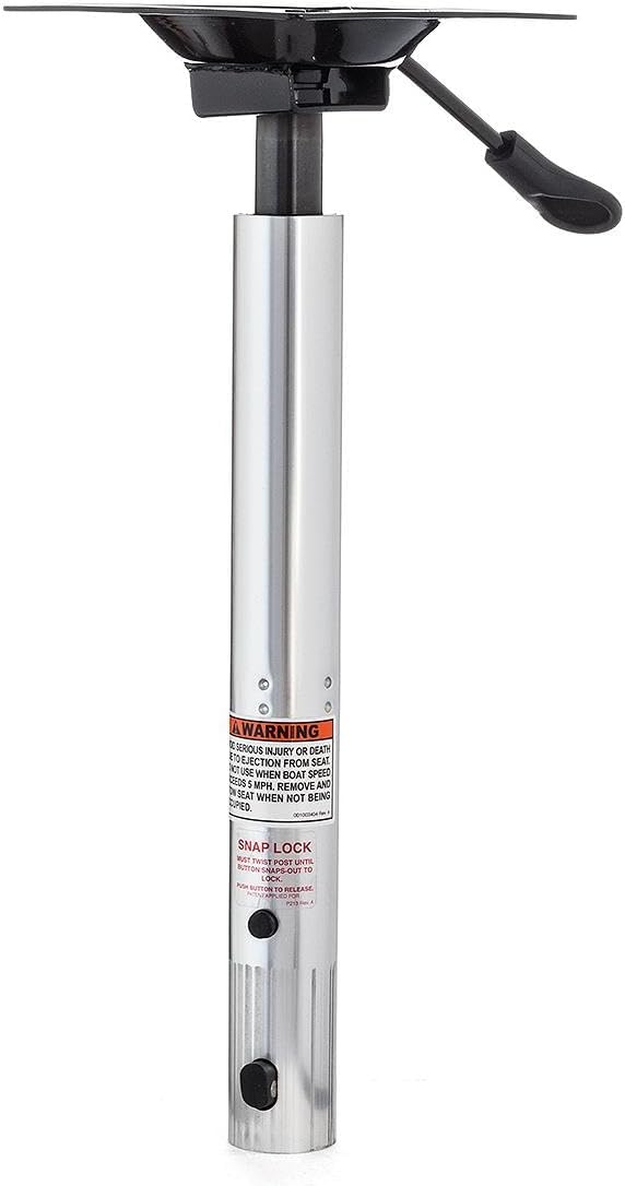 Attwood SP-39004 1.77 Series Adjustable Aluminum Snap-Lock Seat Pedestal,16-20", Silver