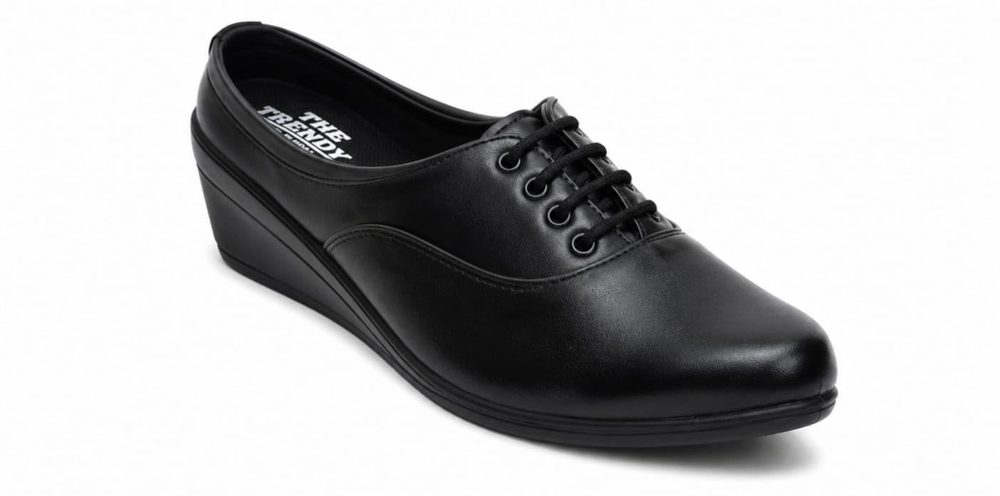 Black Closed-Toe Formal Shoes for Women Size 4 | Stylish Office Slip-On Footwear with Soft Cushioned Footbed, Flexible Sole, Comfortable Fit for Work, College & Formal Gatherings-image-27