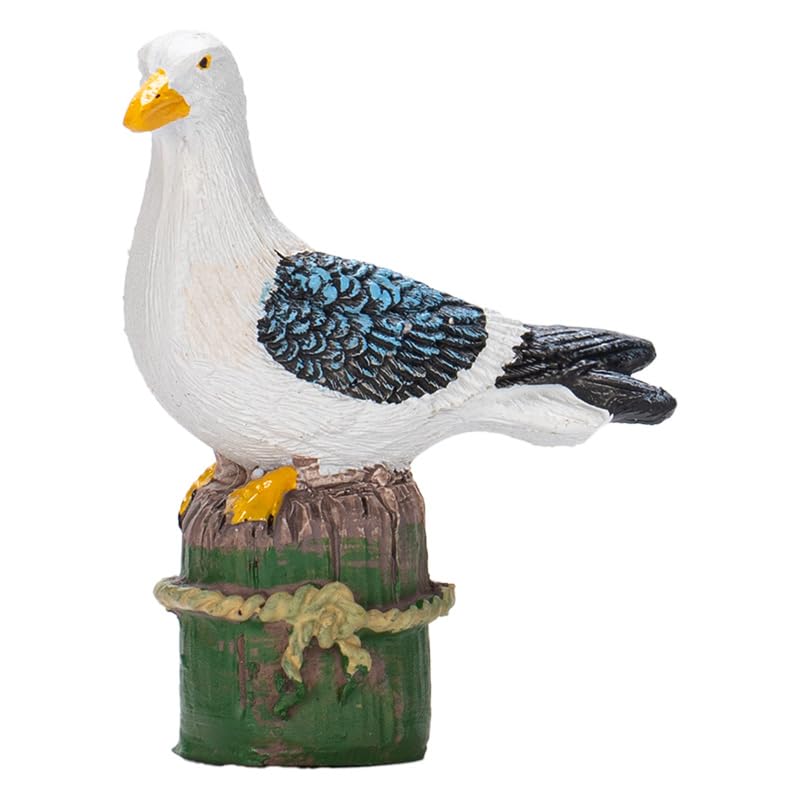 Par de mini gaviotas de resina decorativas miniatura 4