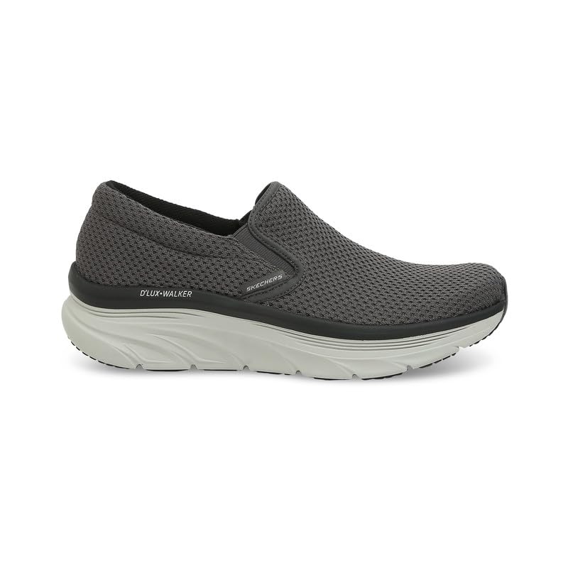 Skechers Mens DLux Walker Casual Sneakers Vegan Breathable Athletic Mesh-Knitted Upper Charcoal - 11 UK (232262) (B0BXDLYD3M) Amazon Price History, Amazon Price Tracker