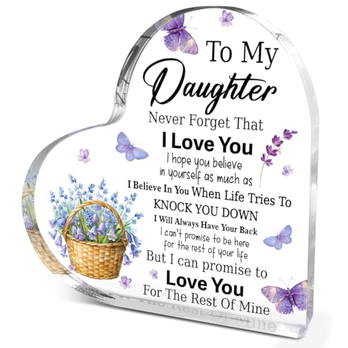 Daughter Gifts,Gifts for Daughters Graduation Birthday Christmas,Unique Daughters Gift Ideas,Love You for The Rest Of Mine Acrylic Heart Plaque My Auntie