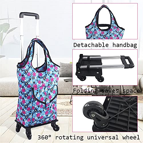 LICHUAN Einkaufstrolley, zusammenklappbar, Teleskop-Einkaufstrolley für Lebensmittel, robust, mit Rädern, Mehrzweck… – Bild 6