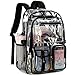 abshoo Large Clear Backpack For Girls Women School Bookbag Heavy Duty Transparent Backpack (Black)