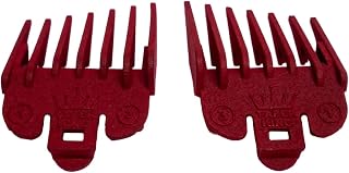 Clipper Guide Combs - Fool Proof Tapers & Fades at Home! Ruby (#1 to #3) - Compatible with Oster/Andis Clippers!
