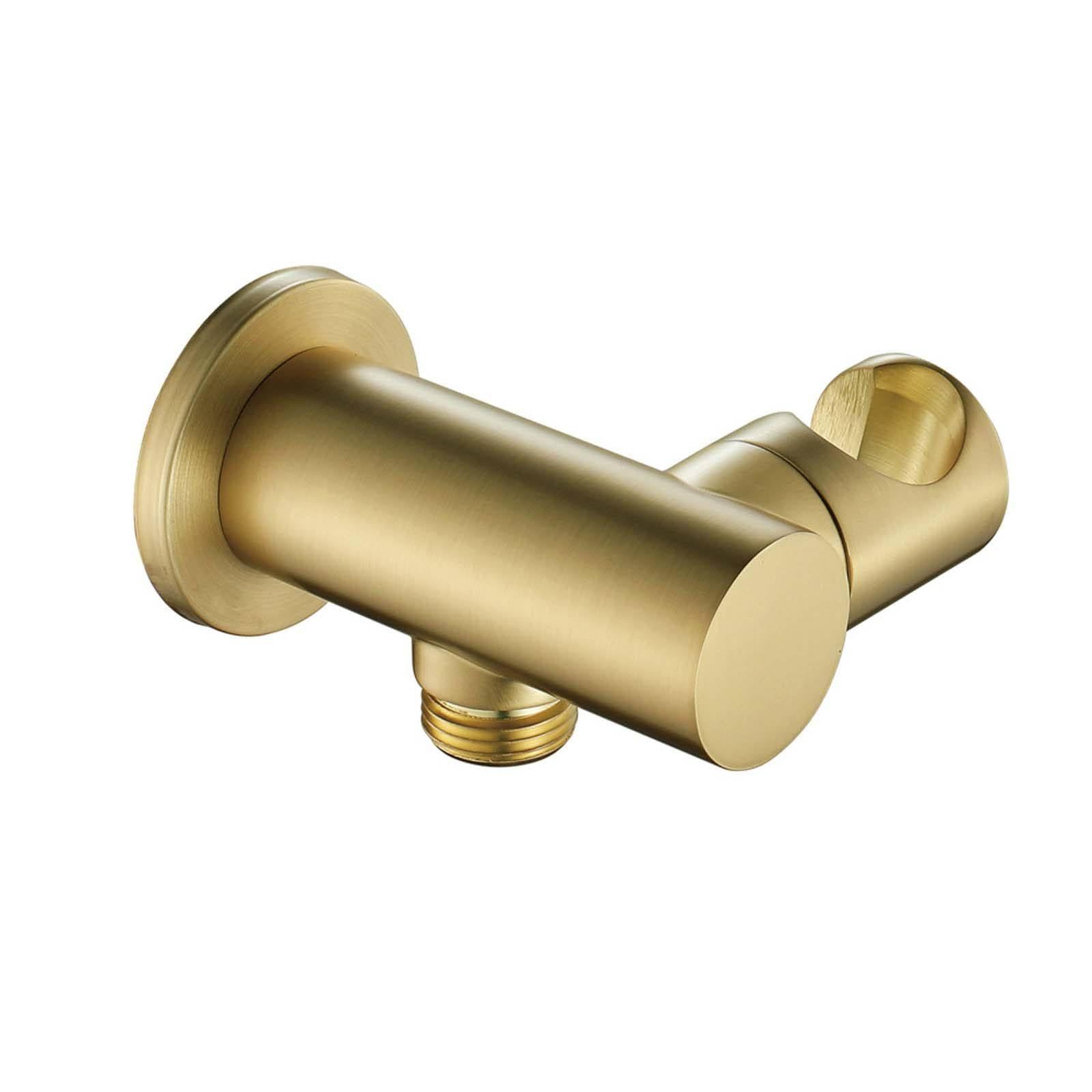 Soporte Ducha Pared Montado en La Pared Soporte Alcachofa Ducha Rotación de Oro Cepillado Soporte Ducha Latón Soporte de Ducha Redondo Soporte para Ducha Estilo Simple Soporte Ducha Barra