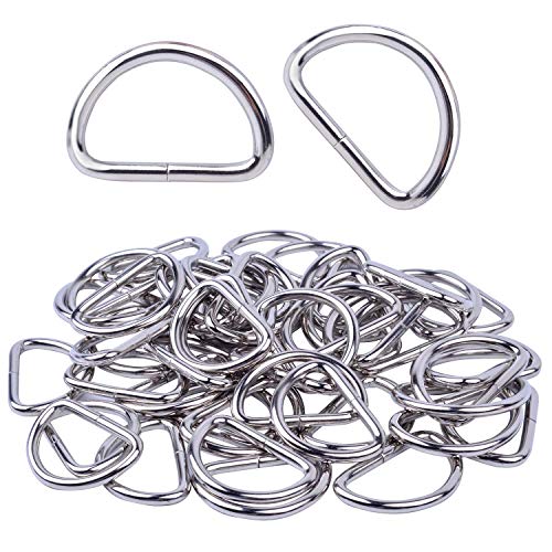 Image of Risan Plastic D Rings Buckles for Straps Ties Belts Bags, for Leather Bags Garment Clothes Needlework Luggage, Purse (25 mm /2.5 cms) 1 inch inch -20 Piece Set