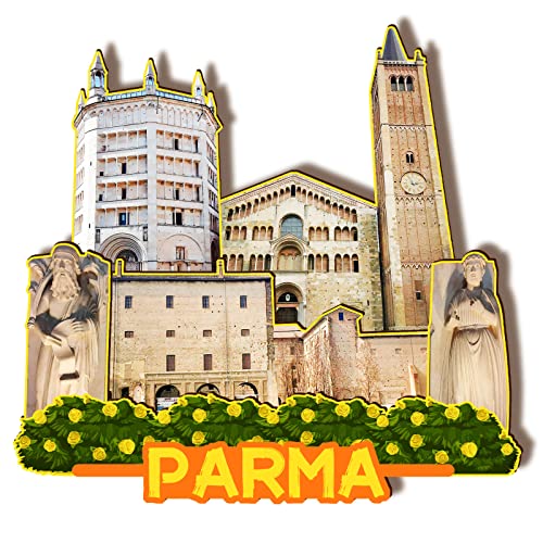 Imán decorativo de madera Parma Italy 3D miniatura 1