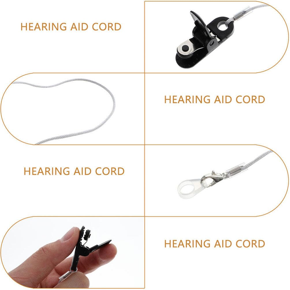Ipetboom Hearing A-ids Clips 2pcs Adjustable Hearing A-ids Lanyard Anti-lost Clip String Hearing Protection Accessories Hearing Fixation Cord Rope for Adults Seniors Kids Binaural