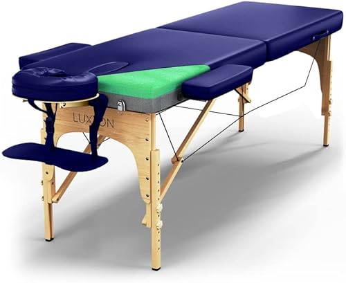 Luxton Home Mesa de masaje de espuma de alta calidad, portátil, plegable, altura ajustable, 72 pulgadas de largo y 27 pulgadas de ancho, mesa de