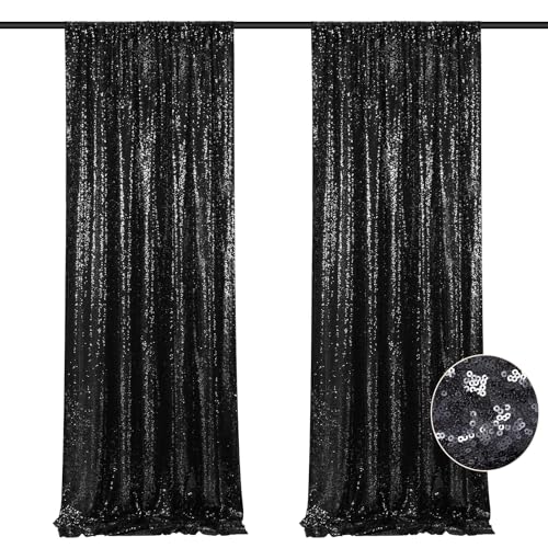 BrillShine Fond Photo, Toile de Fond Photo à Paillettes 60 x 240 cm, Lot de 2 Fond Photo Fête pour Noel, Fête, Mariages, Douches Nuptiales, Anniversaires,...