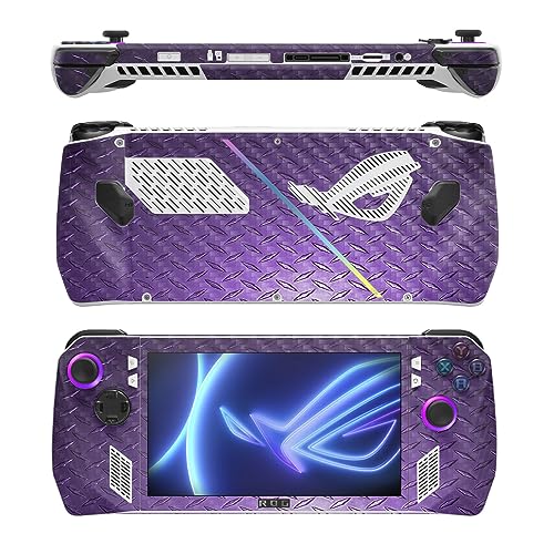 Image of MightySkins Carbon Fiber Skin Compatible with Asus ROG Ally - Purple Diamond Plate | Protective, Durable Textured Carbon Fiber Finish | Easy to Apply