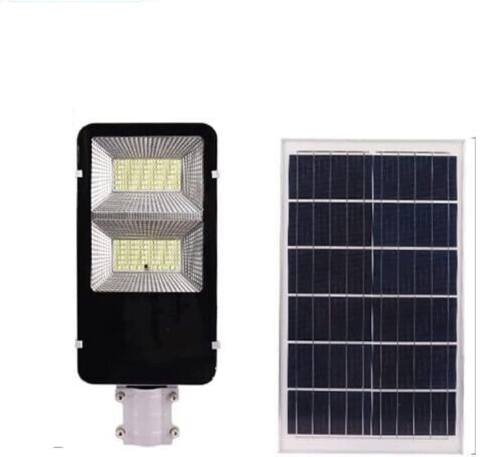 openspaceshop Lampione solare a LED 200W Con Pannello Solare e Telecomando Crepuscolare IP65