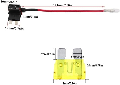 Miniatura 2 de FULARR - Juego de 3 fusibles ACU de alta calidad para agregar circuito, portafusibles de hoja trasera de cerdito con arnés de cables, fusibles de