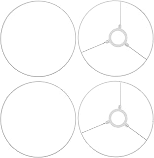 OSALADI 2Sets Wire Lamp Shade Rings Lamp Shade Rings DIY Lamp Shade Rings Lampshade Holder Frame Ring for E27 Lamp Socket