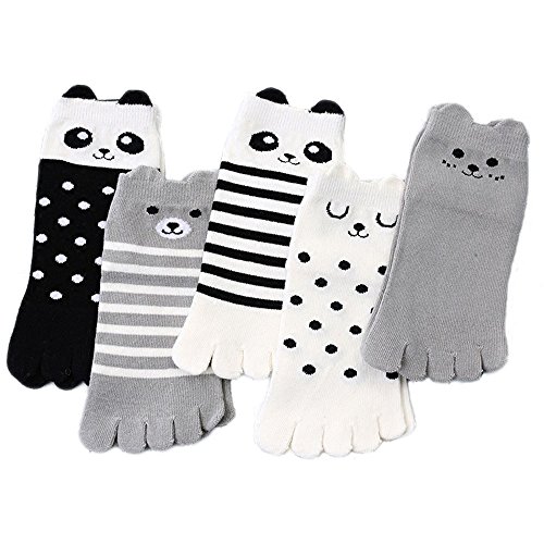 Children Sock Kawaii Cartoon Pattern Cotton Toe Socks for Kids 3-12 Years Old Pack of 52