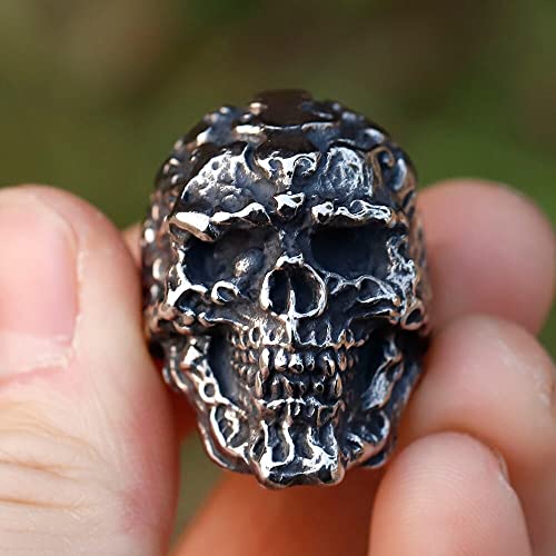 Image of 2023 Skull Ring Cool Evil Death Punk Rock Stainless Steel Rings Aly Style Jewelry
