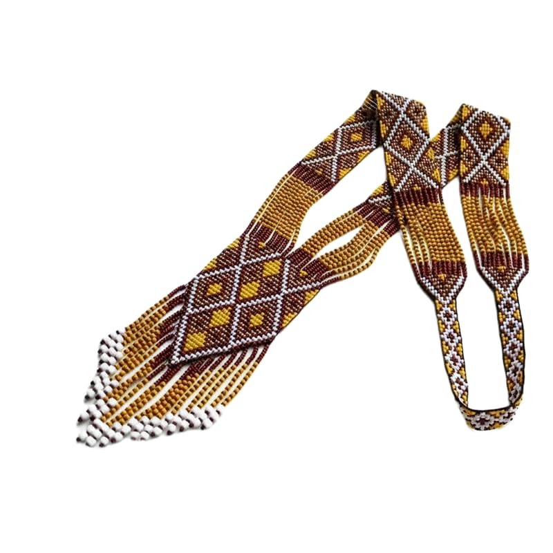 Collier Gerdan ukrainien fait main en perles de rocaille et diamants LKBEADS Golden Harvest