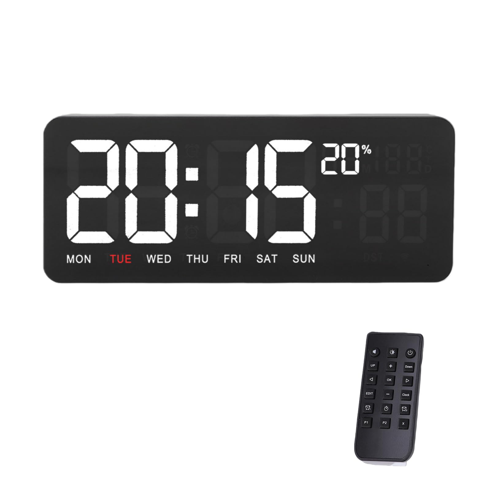 PUSOKEI Orologio da Parete Digitale Grande a 6 Cifre, Orologio da Parete WiFi LED Digitale Intelligente Grande con Telecomando, 4 Colori, Timer per il Conto Alla Rovescia/alla