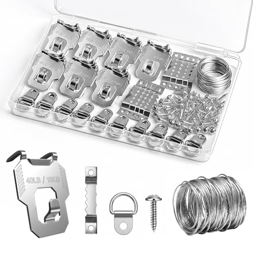 Image of 91Pcs 40LB Drywall Picture Hanging Hooks Heavy Duty No Damage | Picture Hangers Claw Hardware Kit Tool Nail Free Wall Hanger Hooks for Room Office Mirror Photo Poster Frame Decor