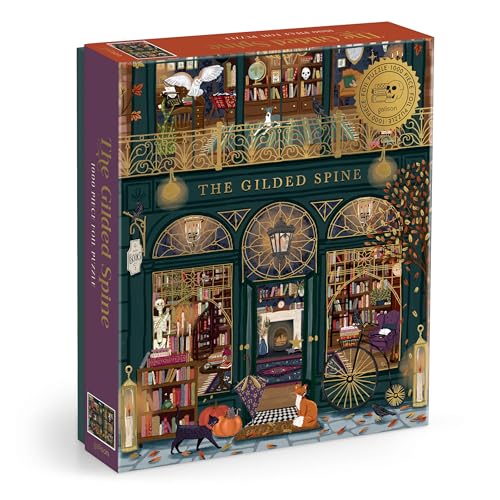Galison - Rompecabezas The Gilded Spine 1000 piezas con foil para adultos miniatura 1