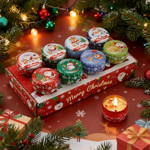 Bougies parfumées de fêtes 8 pièces pour dîner et détente