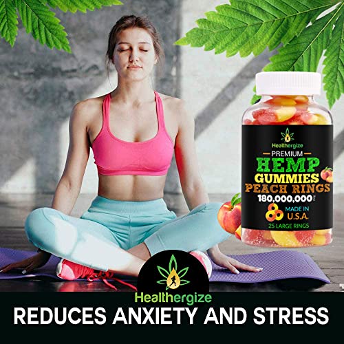 Hemp Gummies-Best Tasting Peach Rings Gummy-Fresh Full Natural Hemp Oil-Relax, Sleep, Discomfort, Muscle, Back, Knees-Made In USA - Image 7