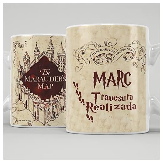 Custom 2gether - TAza Harry Potter personalizada con nombre del mapa del Merodeador, cerámica calidad premium350ml hecha a mano, regalo super original