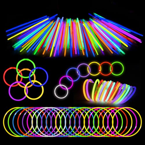 Kangtaixin Knicklichter Leuchtstäbe - 100 Knicklichter Party Set für Kinder mit 100 Verbinder...