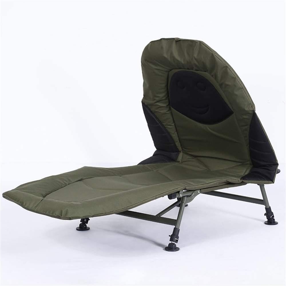 Portable Pliable Lit Inclinable Lit Chaise Lit Fauteuil Carpe De Pêche Lits De Camping Plage Intérieur Extérieur Mobilier De Bureau à Domicile (Couleur: Vert Taille: 19