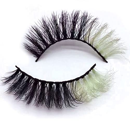 KFZR False Eyelashes Fake Eye Lashes Halloween Makeup Cosplay Colored Eyelashes 1 Pair (X107C)