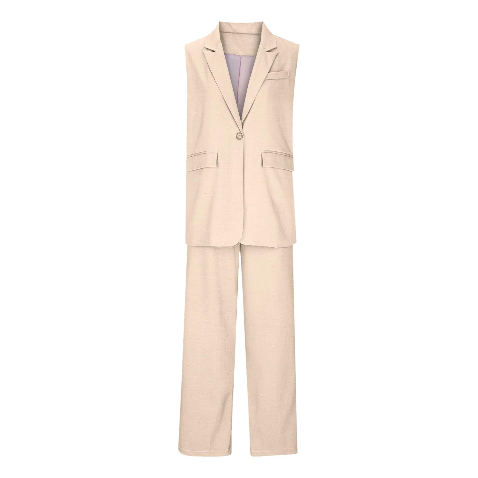 Set di 2 pezzi da donna in cotone con top e pantaloni per sport, fitness, yoga, palestra, abbigliamento chic, uscita città, ufficio, casual, elegante, moderno, A106