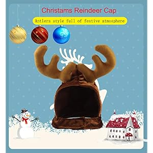 Christmas Pet Reindeer Costume Antler Hat Cap Adjustable Christmas Xmas Headdress Cute Head Accessories for Cat and Small Dog Christmas Pet Reindeer Costume Antler Hat Cap Adjustable Christmas Xmas Headdress Cute Head Accessories for Cat and Small Dog