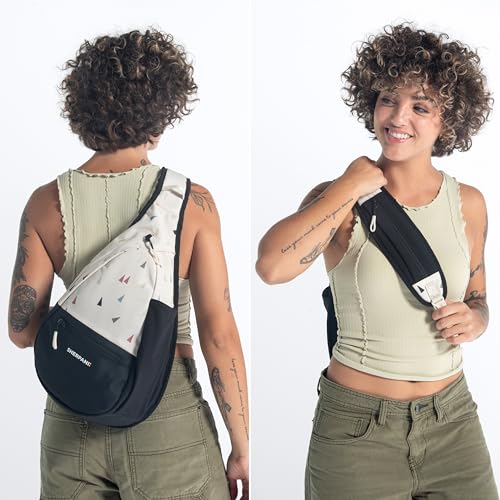 Image of Sherpani Esprit, Sling Backpack, 10L Travel Bag, Right-Handed Shoulder Sling Purse, Crossbody Backpack, Travel Gifts, RFID Protection (Terrazzo)