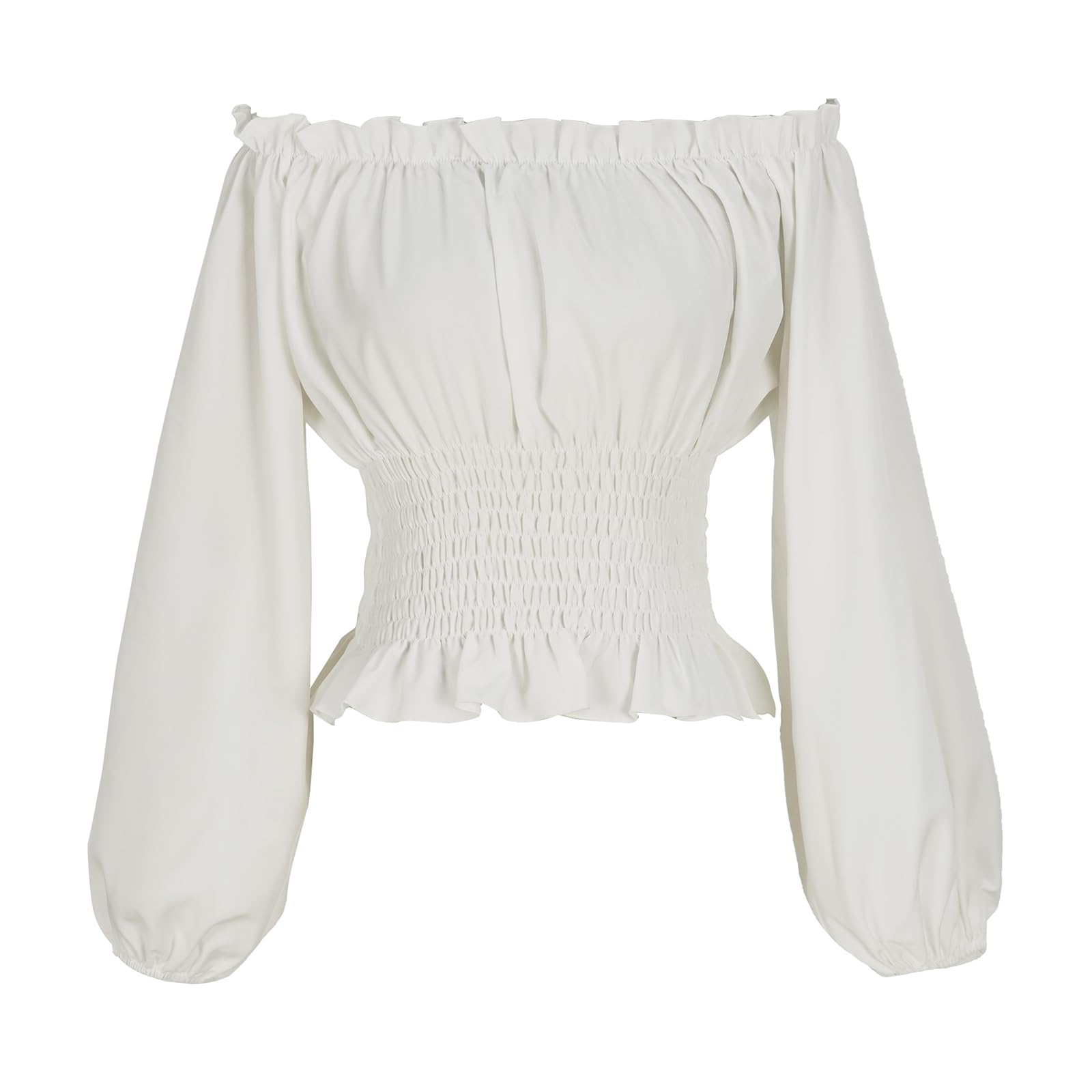 Womens Renaissance Blouse Peasant Off Shoulder Tops Pirate Long Sleeve Peasant Blouse