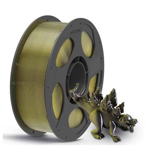 ANYCUBIC Silk Dual Color Pla Filament, 2-in-1 Chrome Coextrusion Color Change 3D Printer Filament 1.75mm Dimensional Accuracy +/- 0.02mm, Silk Texture, 1KG Reusable Spool (2.2 lbs), Black Gold