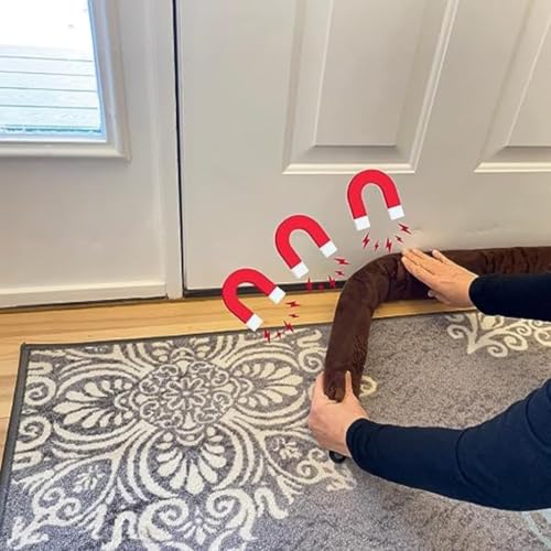 Evelots Magnetic Metal Door Draft Stopper -Extra Strong Magnets for Steel Doors-Cold Air, Dust & Noise Blocker-Stays in Place-No Need to Bend Down-36 Inch