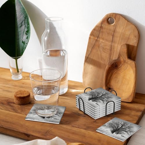 Dessous de verre absorbants en céramique et liège isolant thermique - 8