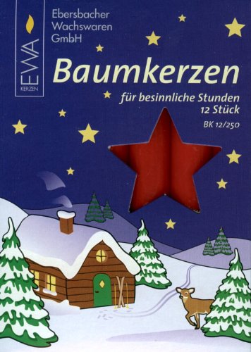 Christbaumkerzen Rot 29 12 Stück Baumkerzen, Wachs, rot, 15 x 125 mm