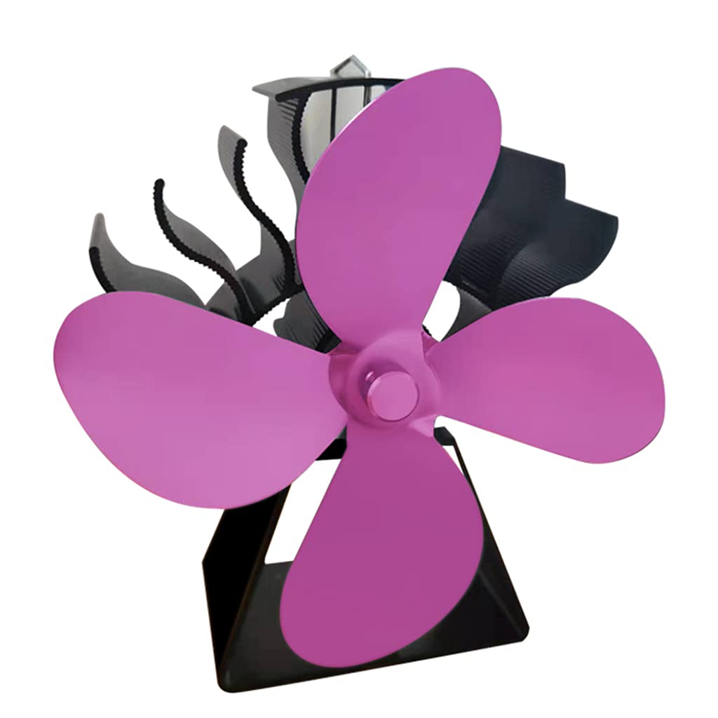 Buxuaaaa Red Silent Fan Efficient Heat Distribution For Room 122°F Start Heat Powe Withthermometer Wood Stove Fan Blower Powe Non Electric