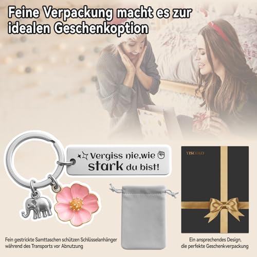 YISCOKO Geschenke für Frauen geburtstagsgeschenk für frauen Geschenk Schlüsselanhänger mit Gravur Gute Besserung Geschenke Mama Schwester Kollegin Geburtstagsgeschenk. 3