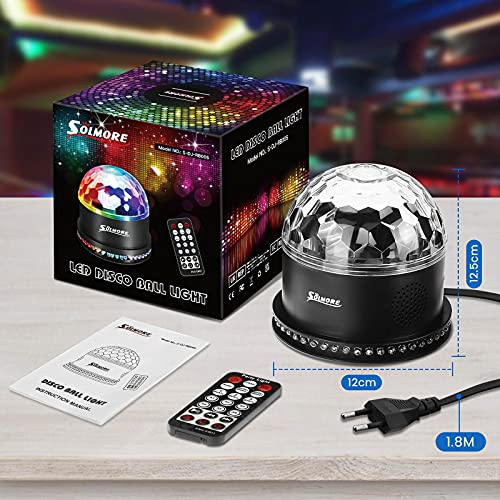 LED-discobal bluetooth, SOLMORE LED-lichteffecten feestverlichting muziekspeler RGB-disco-magische bal met… - Image 8