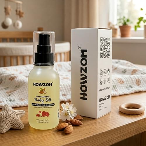 Image of Pure Sweet Almond Oil for Baby Body Massage Oil Enriched with Vitamin E & Omega-3 | Cold Pressed Badam Oil for Newborn Skin & Hair Nourishment | 100ml