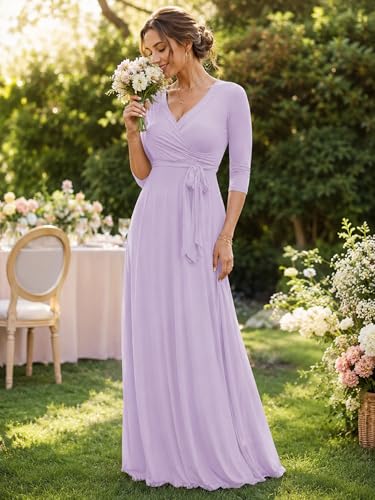 Image of PinkPatty Plus Size Maxi Dress for Women 3 /4 Sleeve Casual Long Dress