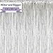 Moohome Big 12ft x 8ft Tinsel Silver Foil Fringe Curtains Backdrop Door Window Curtain Party Photography Decoration (12' x 8', Silver)