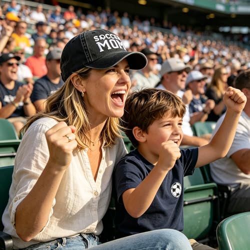 Image of Mothers Day Snapback,Adjustable Embroidered Mom Dad Trucker Hat,Cotton Baseball Cap