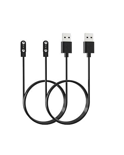 UYRUREL Paquete de 2 para Nelpor G104 Multi Sport Smartwatch Cable de carga USB magnético, cargador de cable de 2 pines para reloj inteligente.