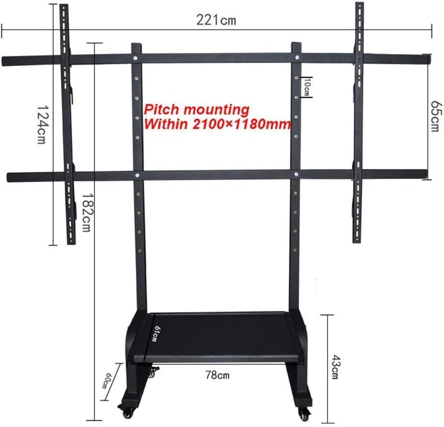 Soporte móvil para TV con ruedas y giro para pantallas planas o curvas miniatura 5