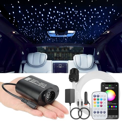 Image of CHINLY Twinkle Starlight Headliner Kit 548pcs 9.8ft 0.03in Starlights RGBW Fiber Optic Lights, APP+Remote Control Star Headliner Kit, Car Star Lights for Car Roof