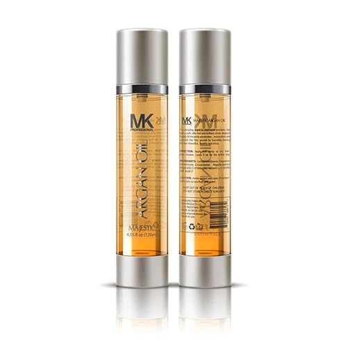 MK Professional Argan Oil for Hair, 4 fl oz (120ml) Pure & Natural Morocco Argan Oil by Majestic Keratin for Dry Damaged Hair, Scalp, Paraben Free - MADE IN USA